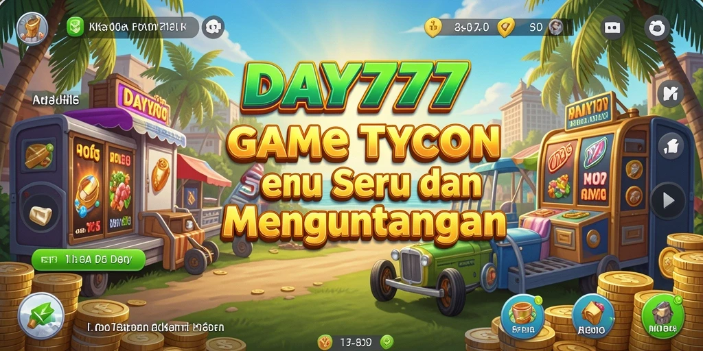 Tampilan gameplay DAY777 yang menunjukkan pengelolaan bisnis Tycoon.