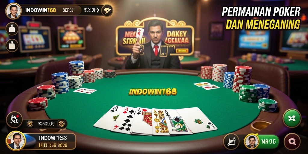 Tampilan gameplay INDOWIN168 menyajikan momen seru permainan Poker.