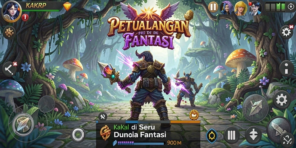 Screenshot menunjukkan aksi mendebarkan di dunia KAKRP.