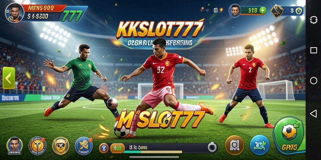 Screenshot KKSLOT777 menampilkan aksi seru permainan olahraga.