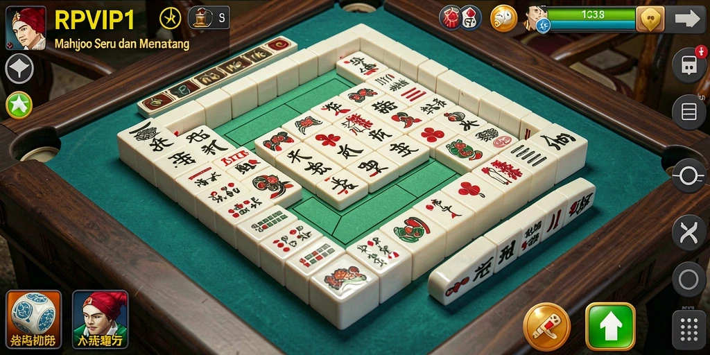 Screenshot RPVIP1 menampilkan gameplay Mahjong yang menarik dan interaktif.