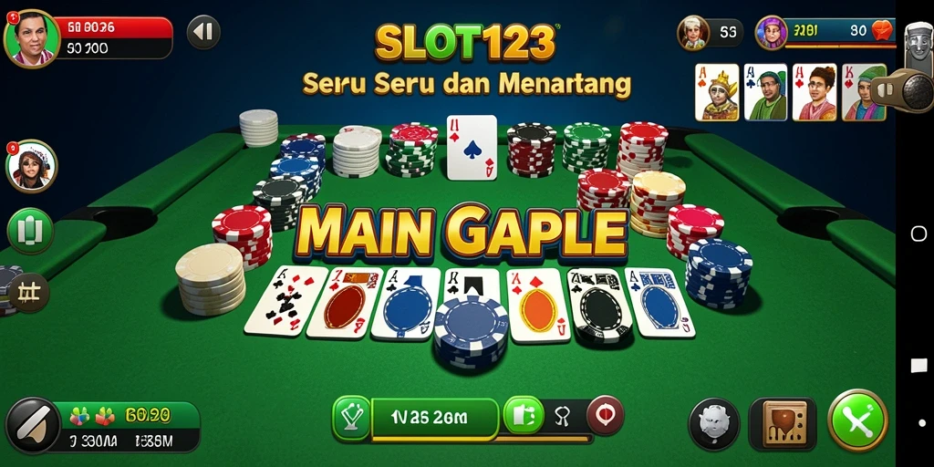 Gameplay seru Gaple dengan desain yang menarik.