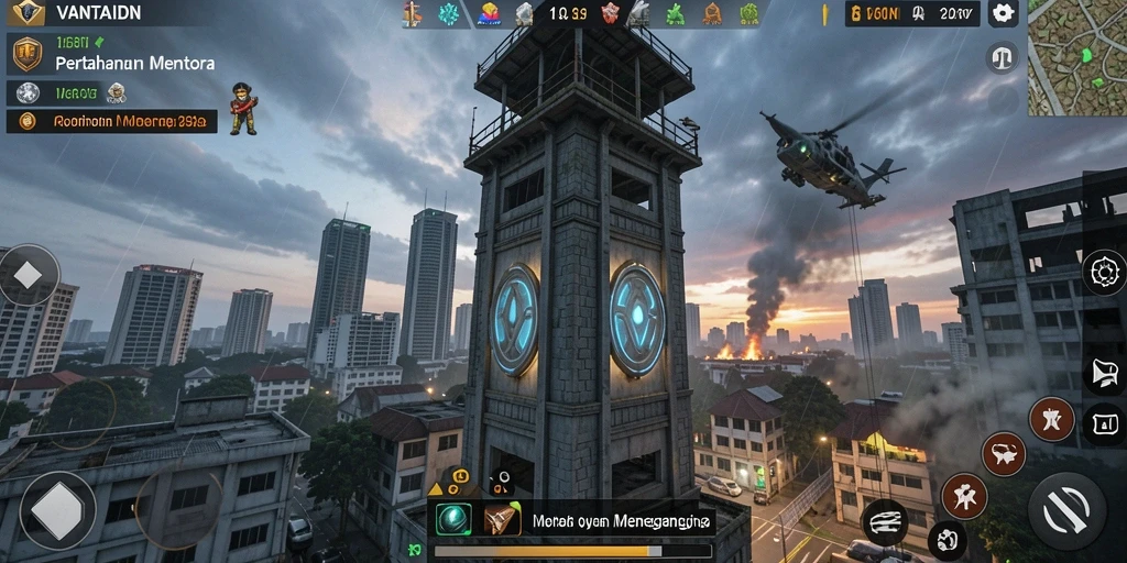 Gameplay menegangkan di VANTAIDN dengan berbagai strategi Tower Defense.